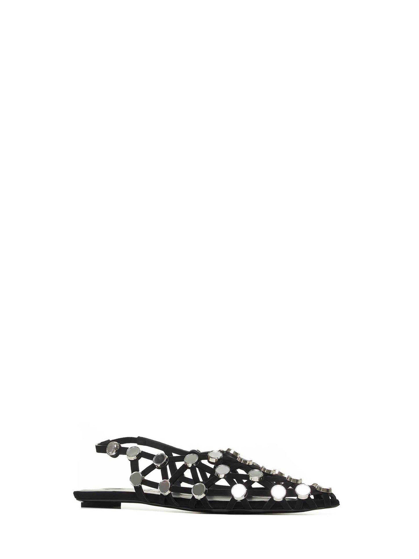 Grid suede ballet flats