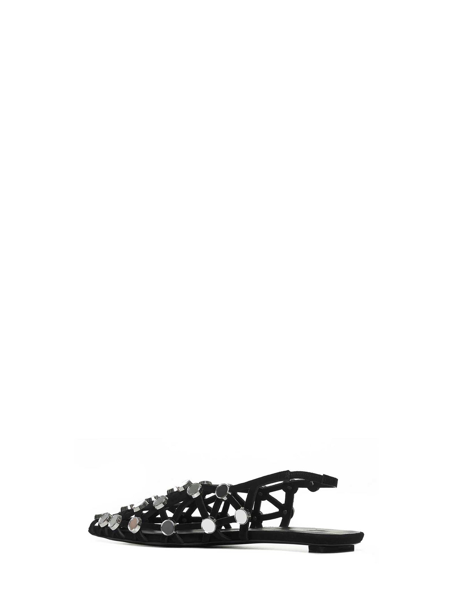 Grid suede ballet flats