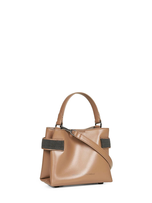 Borsa top-handle Essence piccola nocciola