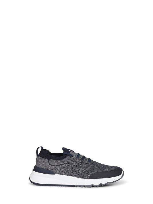 Runners in maglia di cotone techno blu