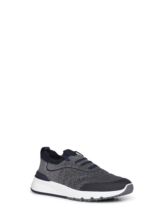 Runners in maglia di cotone techno blu