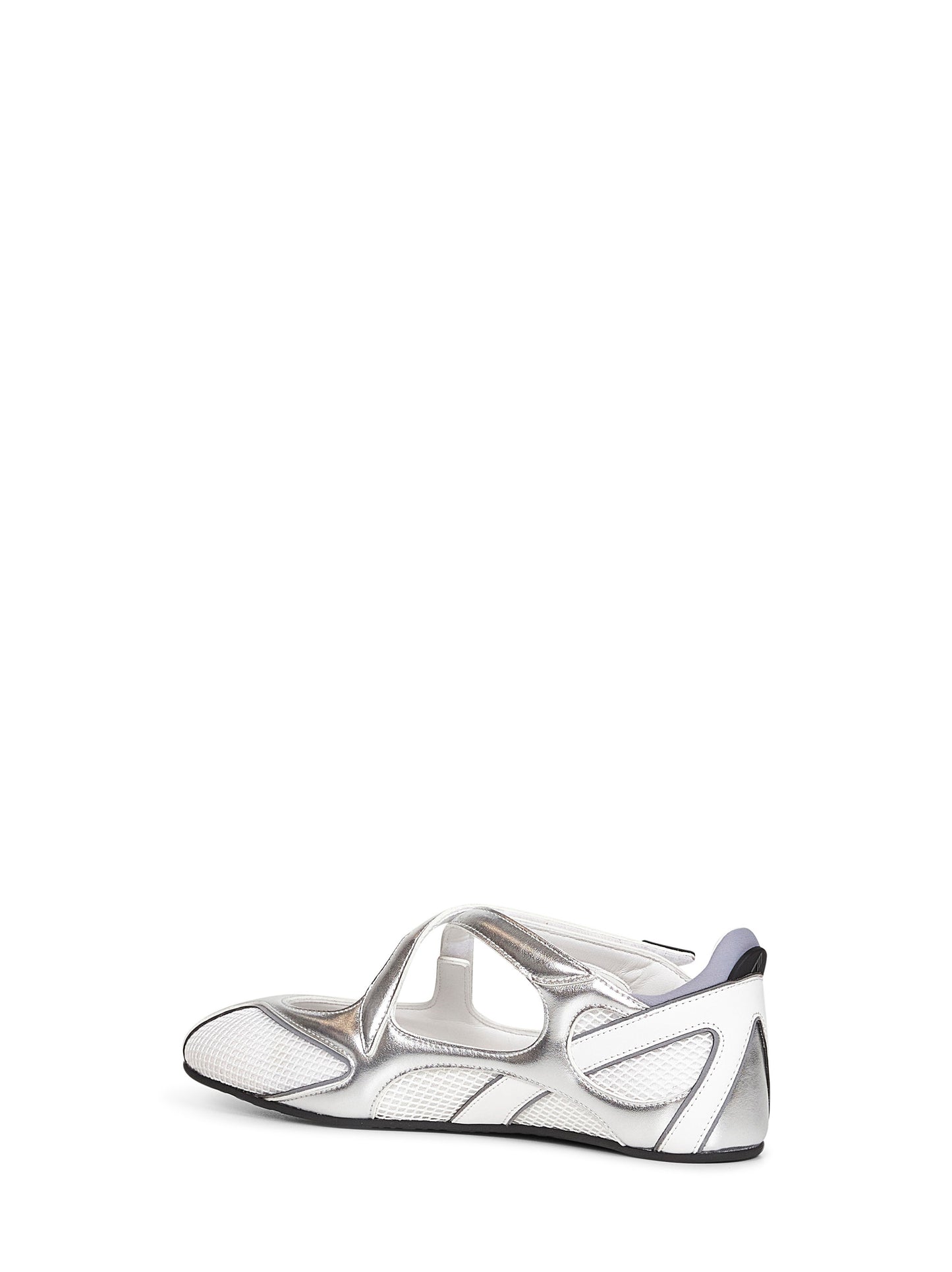 Silver "Floor 01" ballet flats