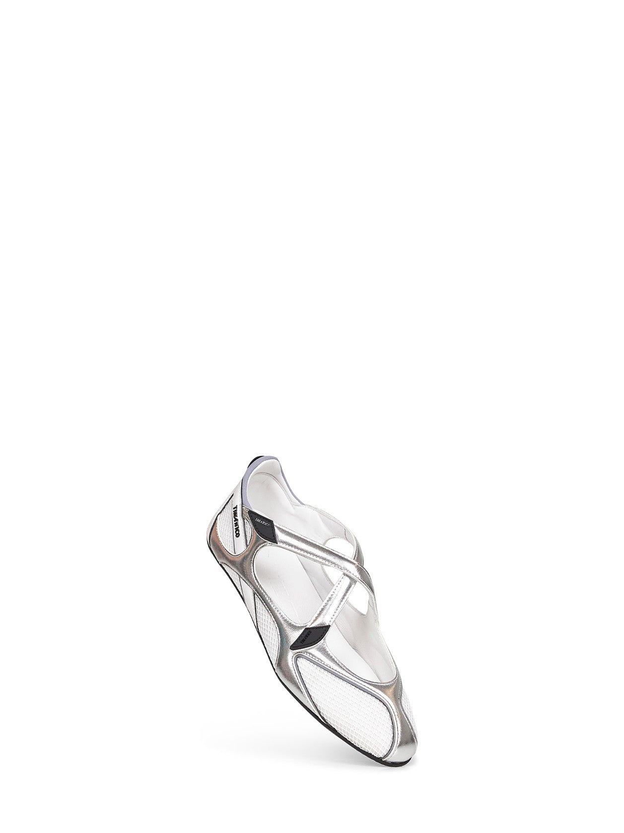 Silver "Floor 01" ballet flats