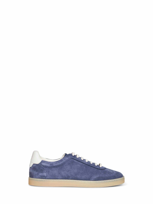 Light blue washed suede sneakers