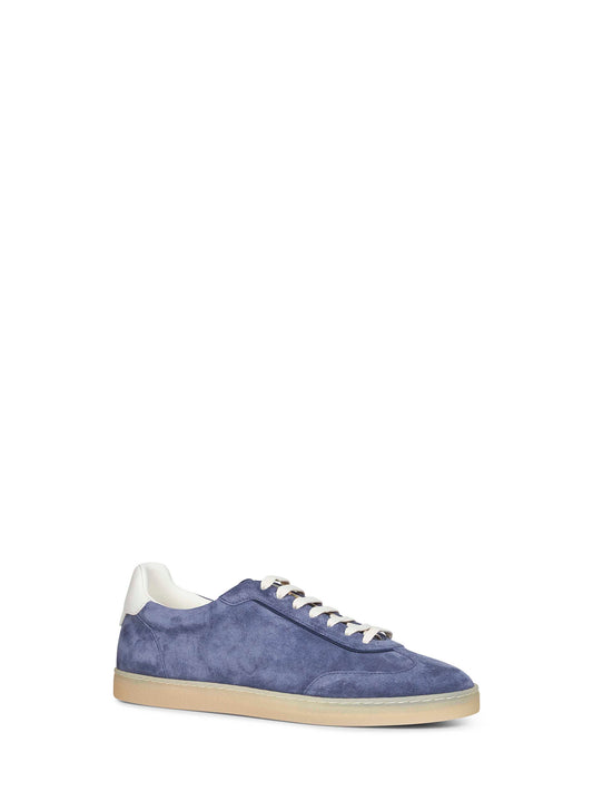 Light blue washed suede sneakers