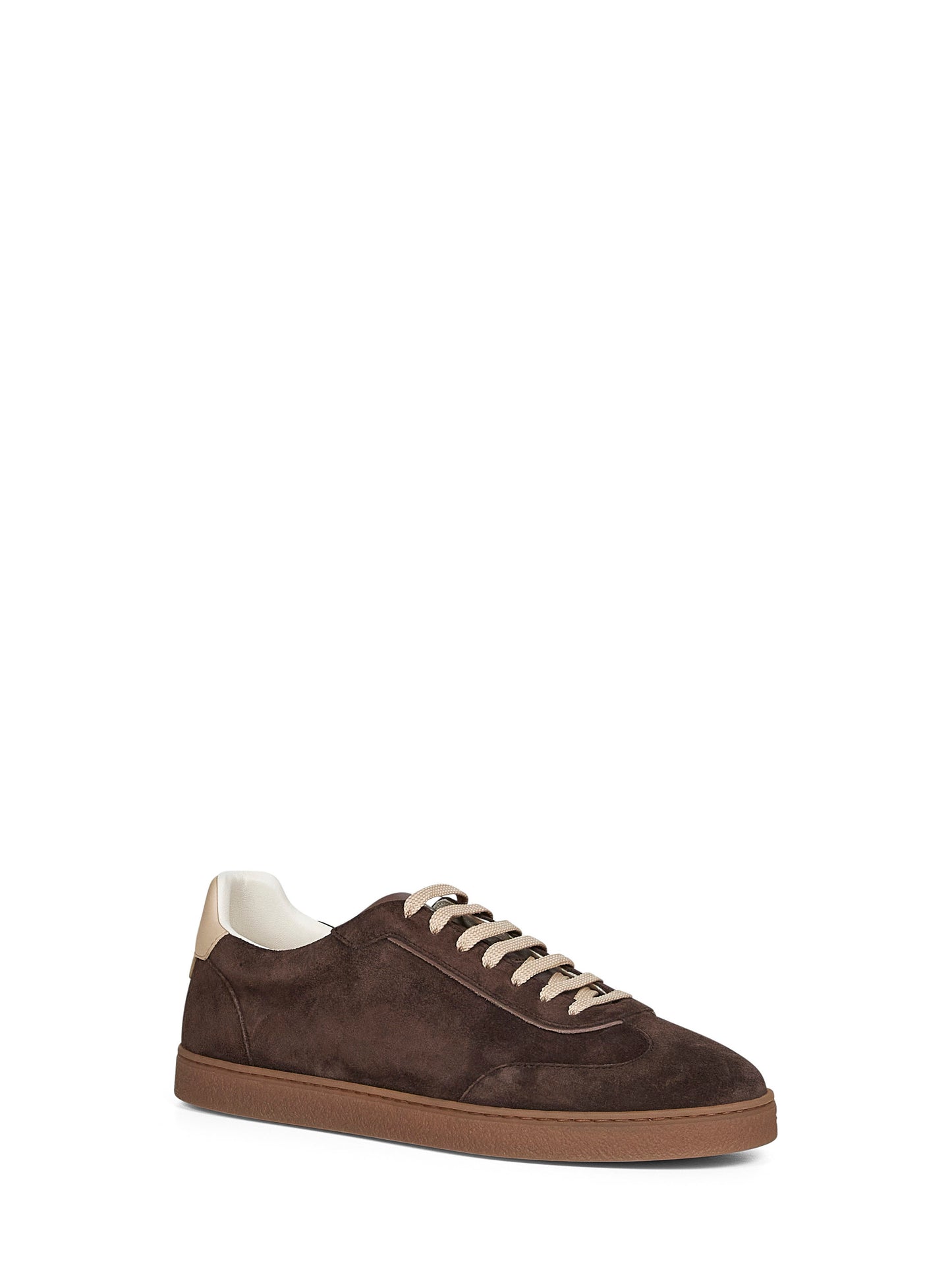 Brown washed suede sneakers