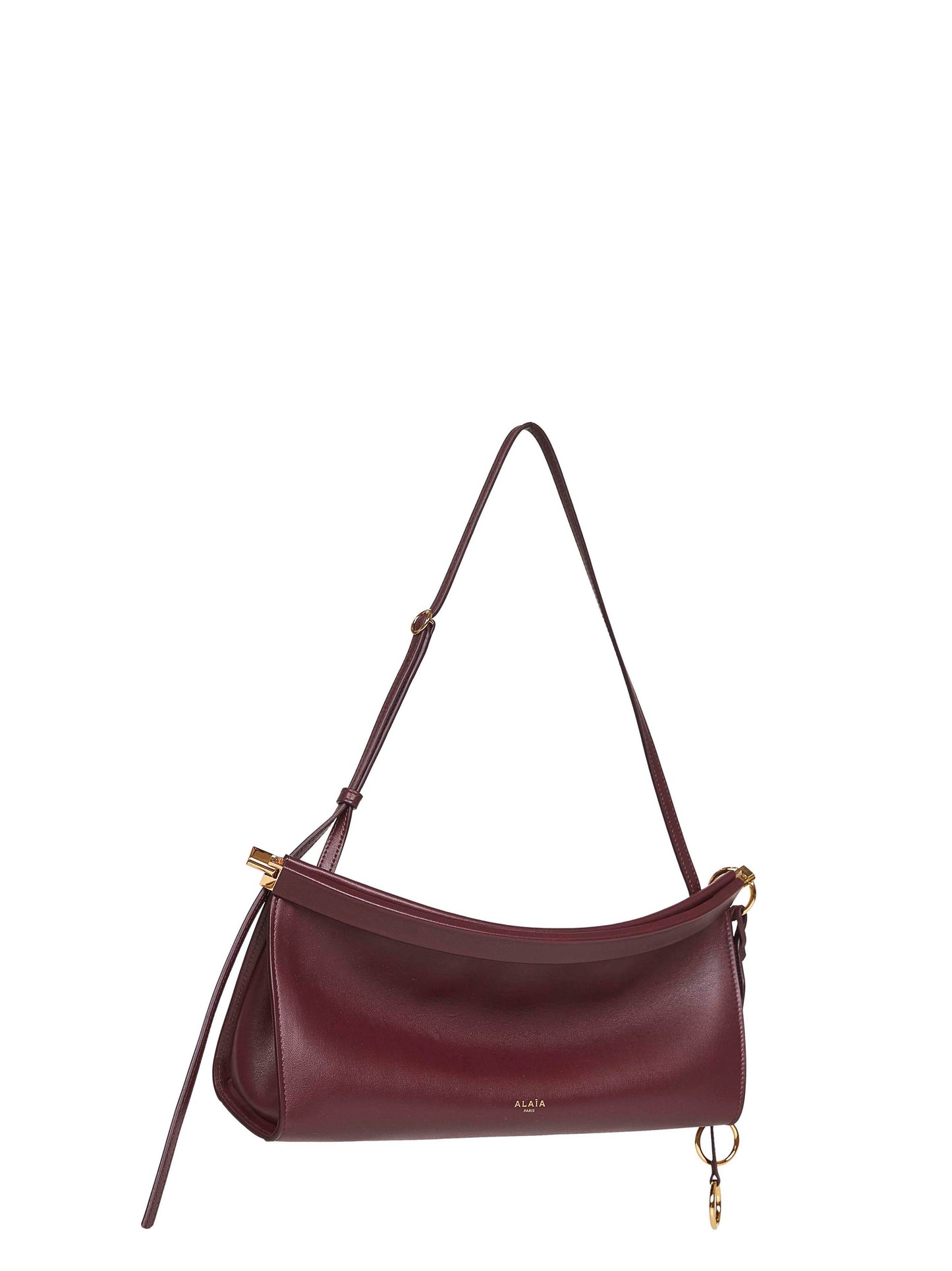 Rouge grenat Le Click East West medium shoulder bag<BR/>
