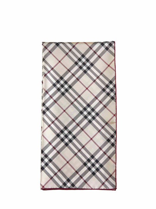 Check print silk scarf