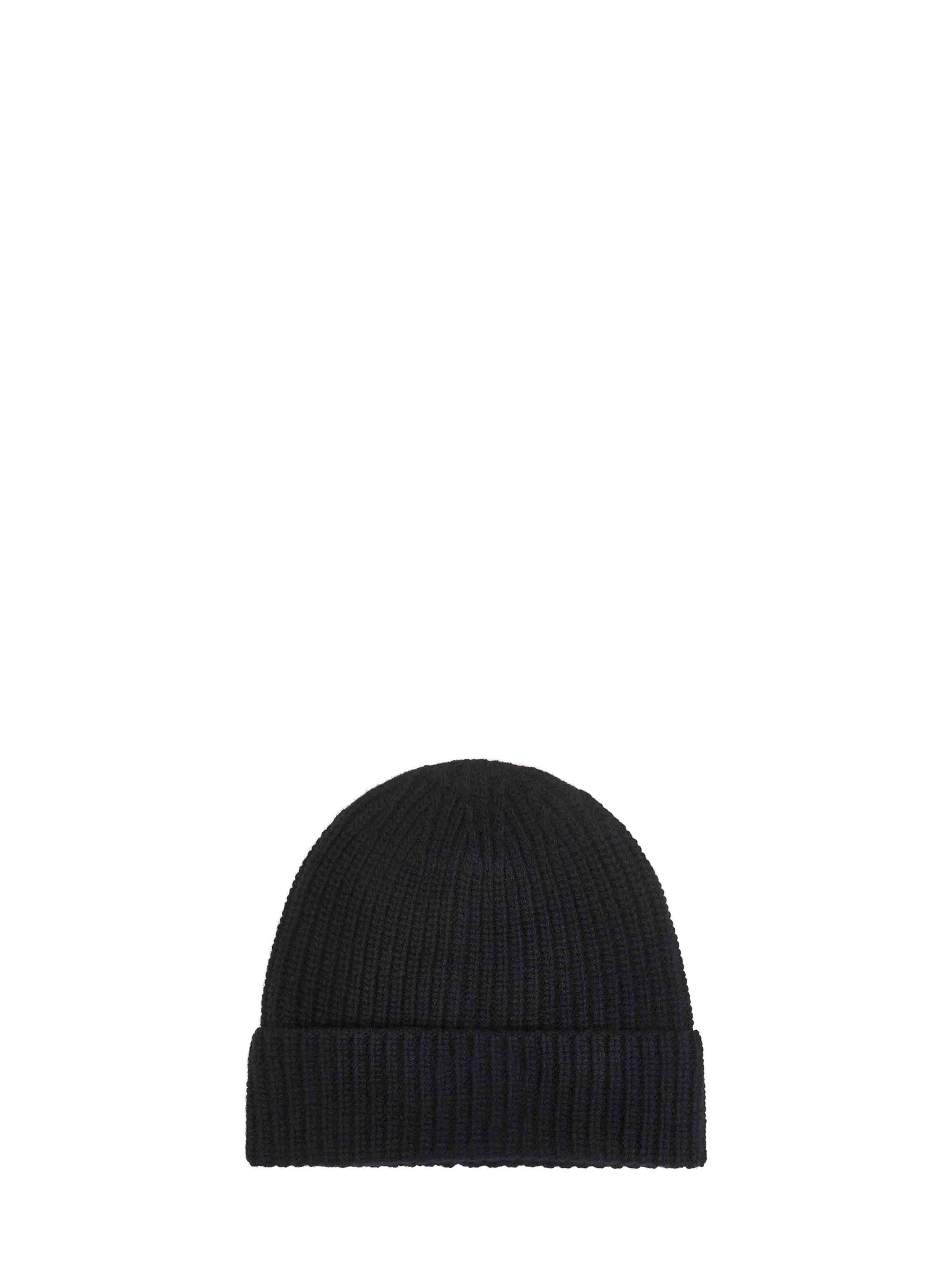 Black ribbed wool beanie
