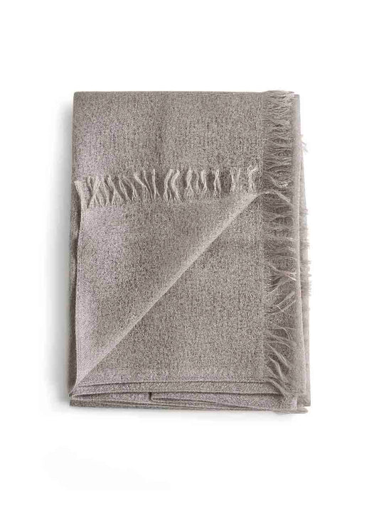 Taupe cashmere and silk scarf