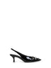 Black patent leather and suede '"Fiona'" slingback pumps