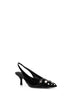 Black patent leather and suede '"Fiona'" slingback pumps