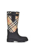 Black rubber Marsh Stamp high rain boots