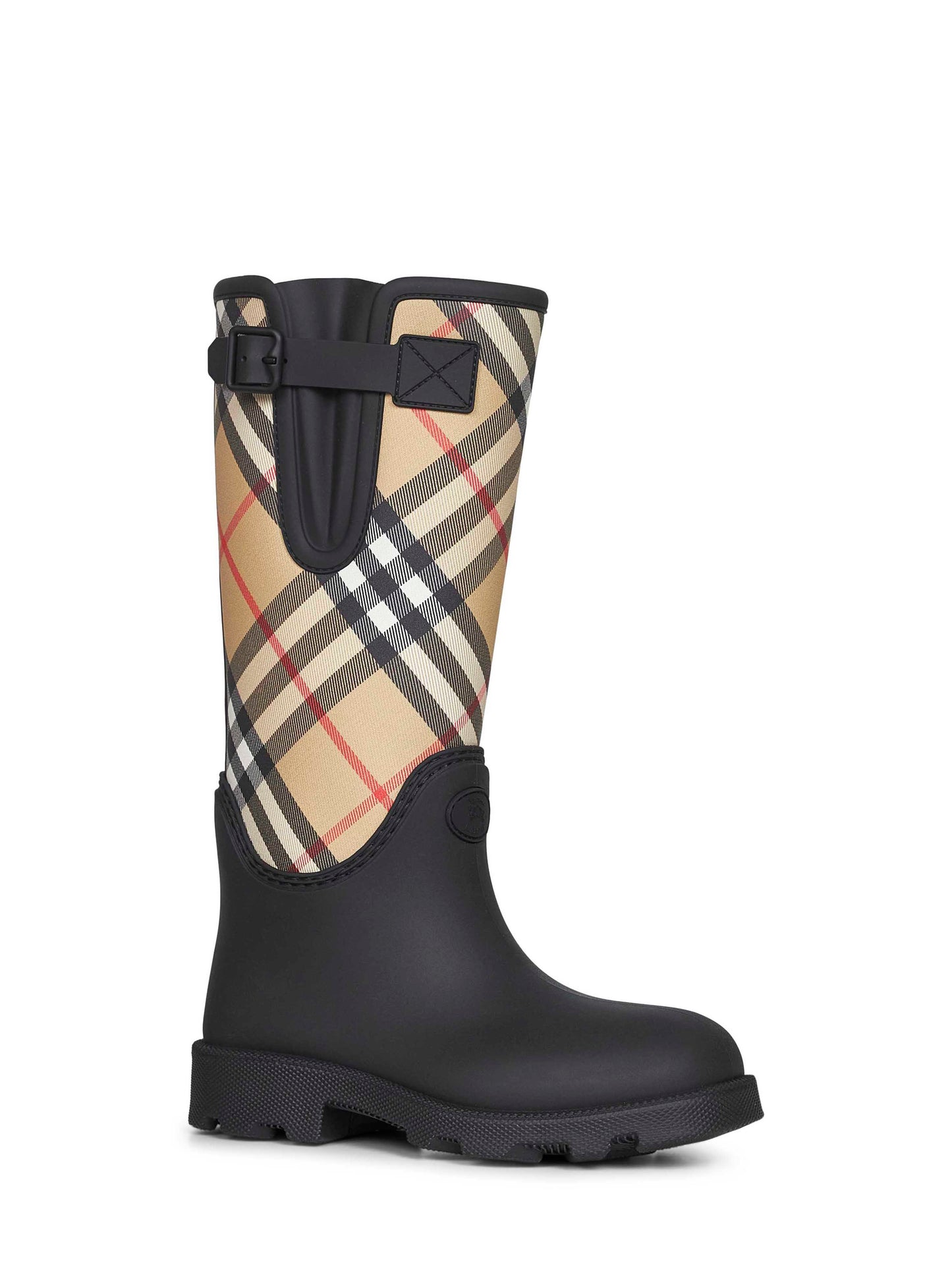 Black rubber Marsh Stamp high rain boots