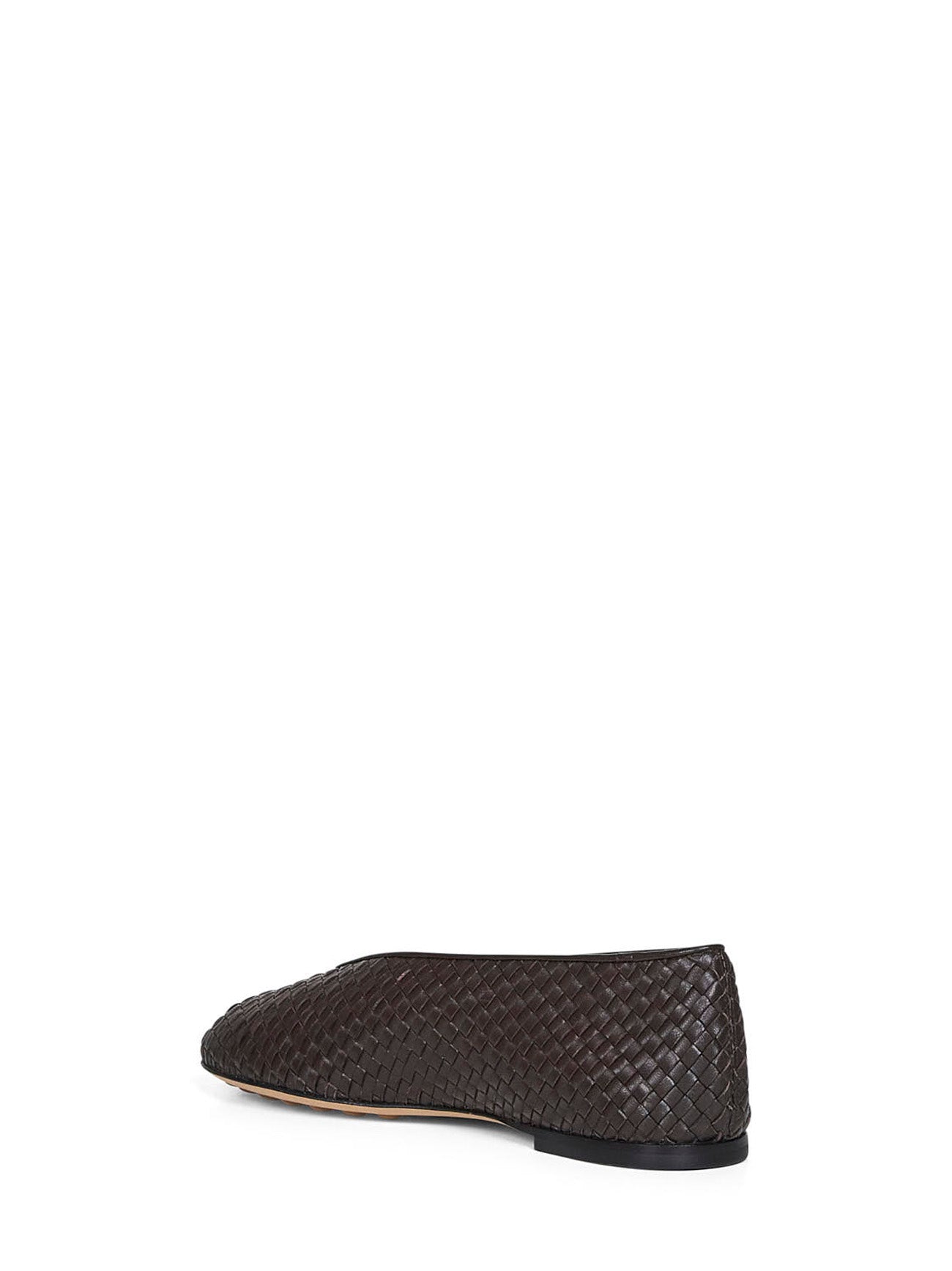 Ballerine Rosa in pelle di agnello intrecciata marrone