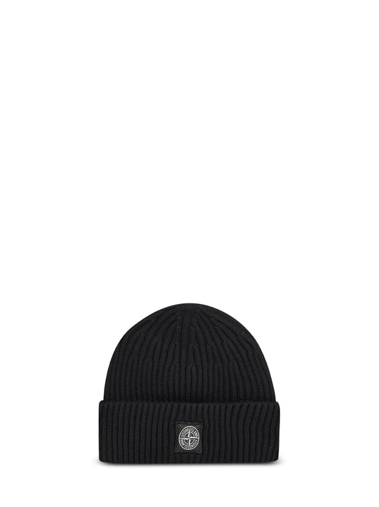 Beanie in lana RWS a costine nera