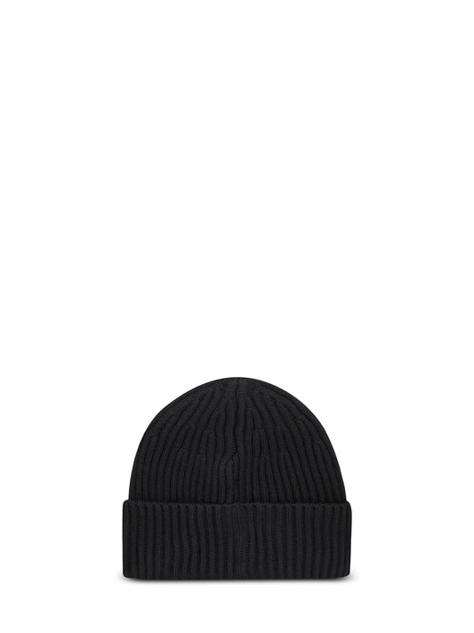 Beanie in lana RWS a costine nera