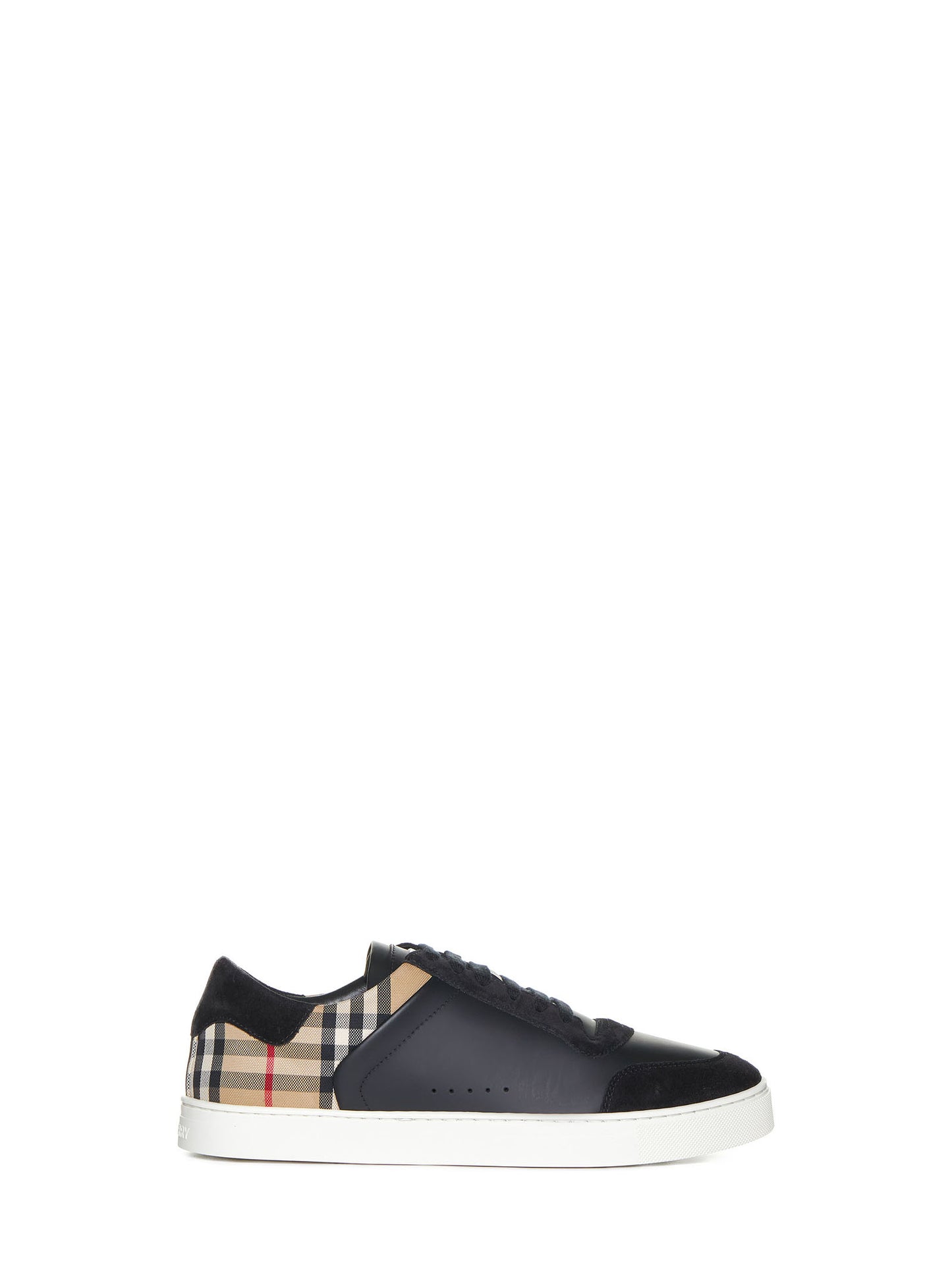 Stevie check canvas and leather sneakers by Burberry
