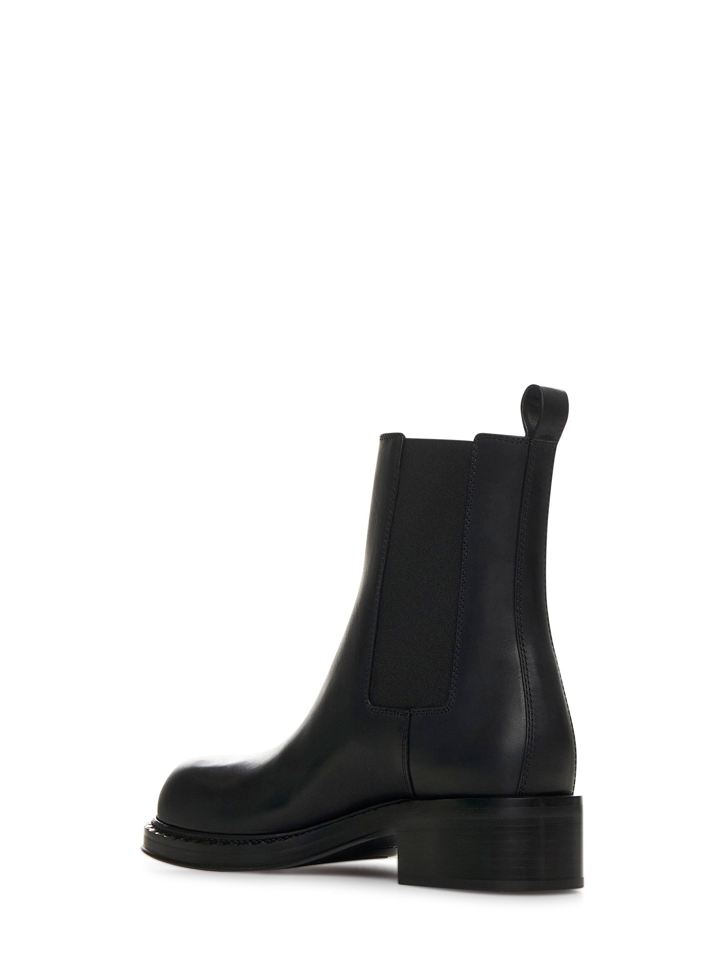 Stivali Chelsea in pelle di vitello con punta dal design voluminoso