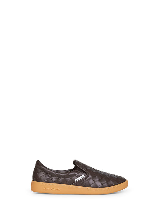 Brown Intrecciato leather Sawyer sneakers