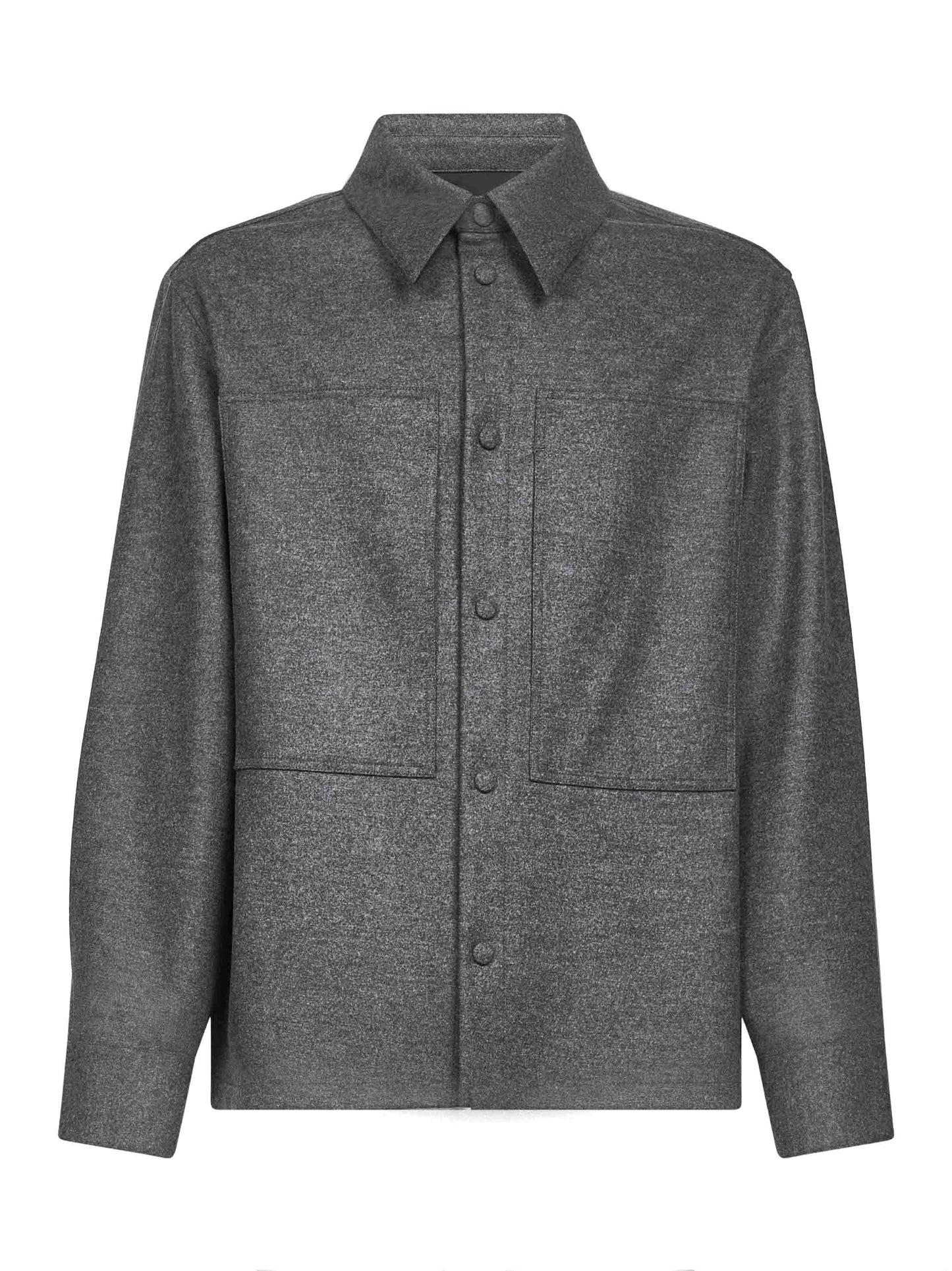 Grey Melton wool shirt