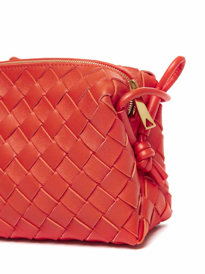 Mini Loop Intrecciato leather bag