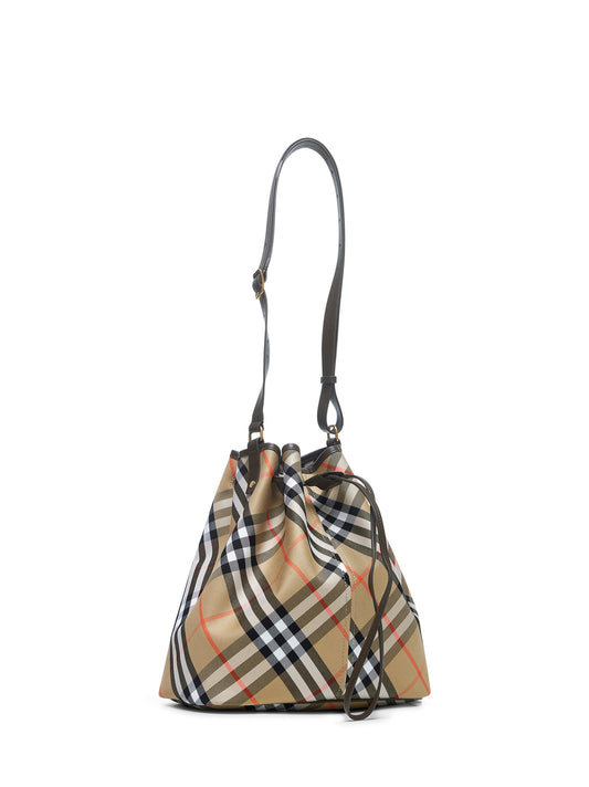 Beige medium Check bucket bag