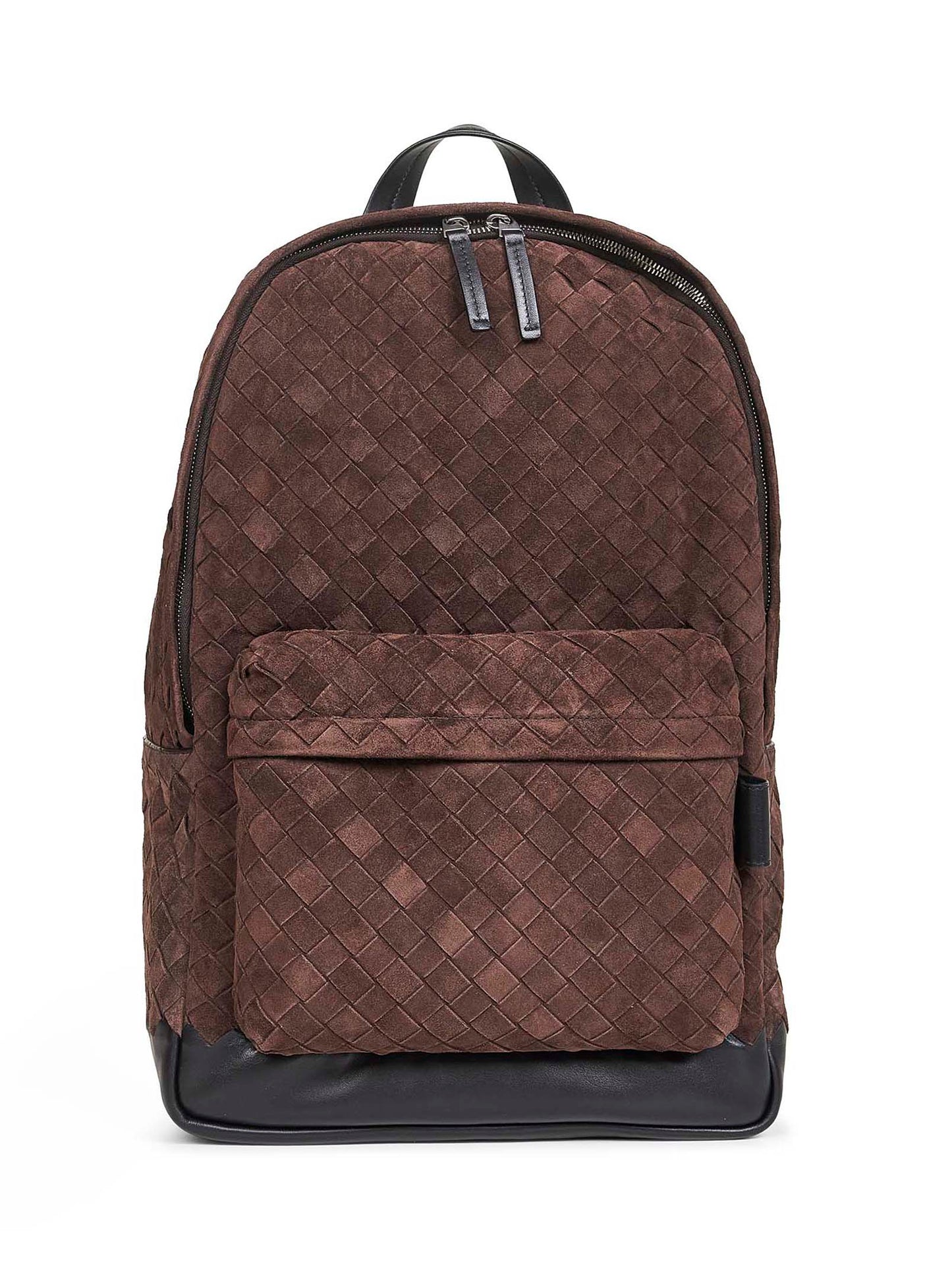 Zaino in suede Intrecciato marrone