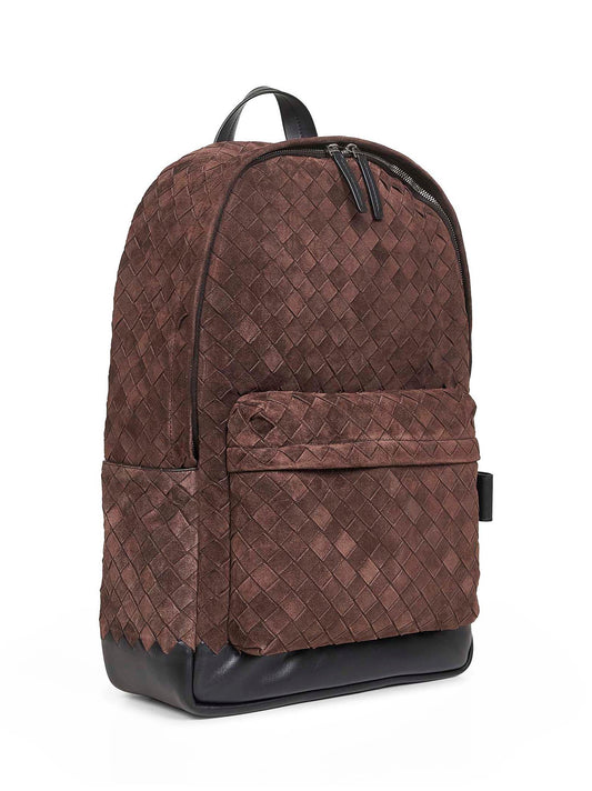 Zaino in suede Intrecciato marrone