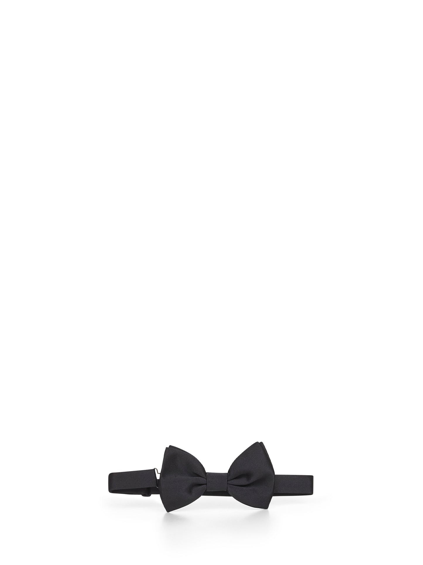 Black satin bow tie
