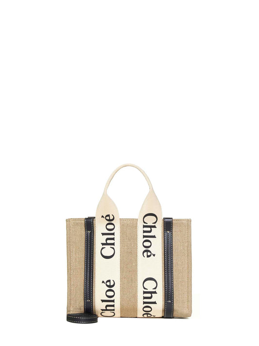 Small Woody linen tote bag