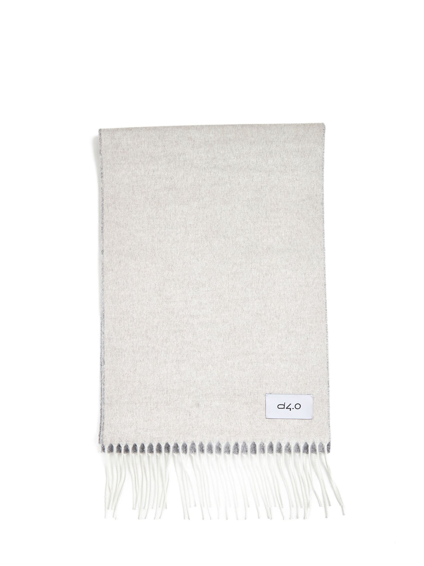 Beige and gray scarf with fringes