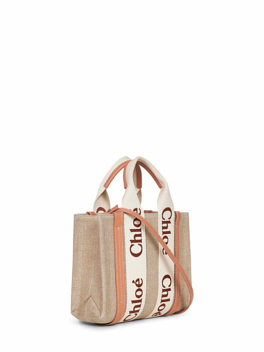 Tote bag piccola Woody beige