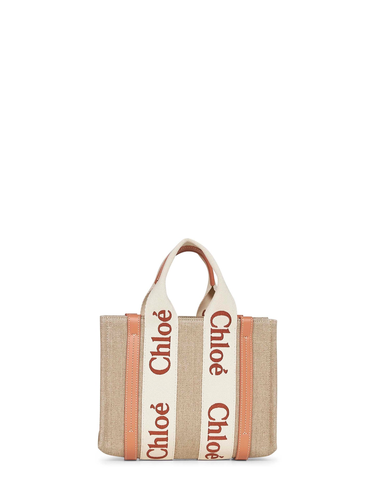 Beige Woody small tote bag