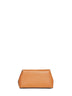 Tan T-Lock grained-leather clutch bag