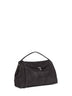 Espresso T-Lock suede top handle bag