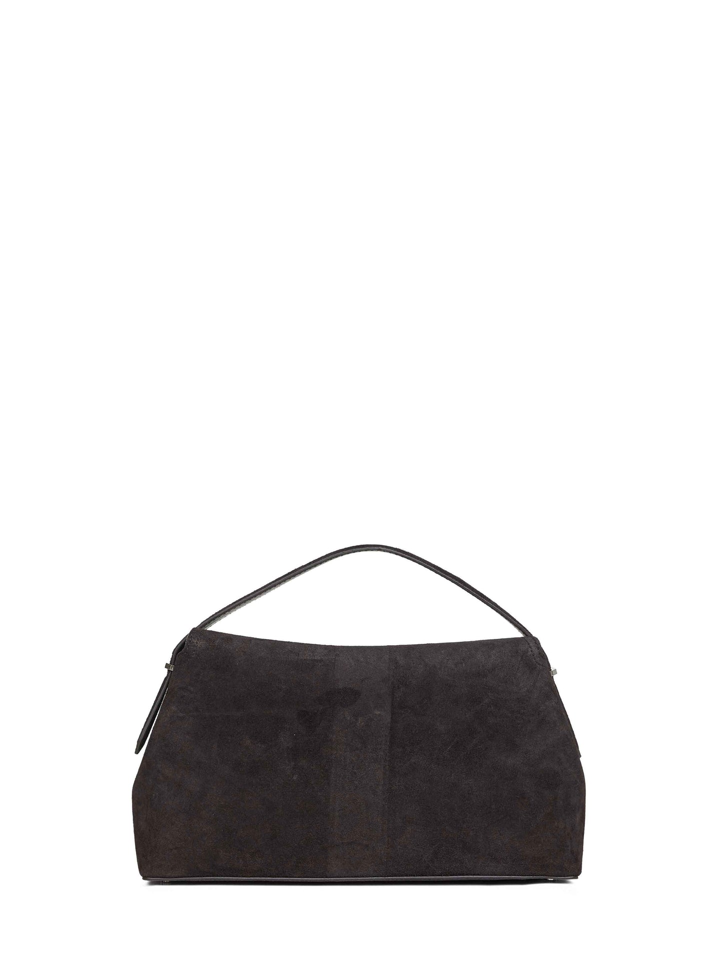 Espresso T-Lock suede top handle bag