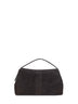 Espresso T-Lock suede top handle bag