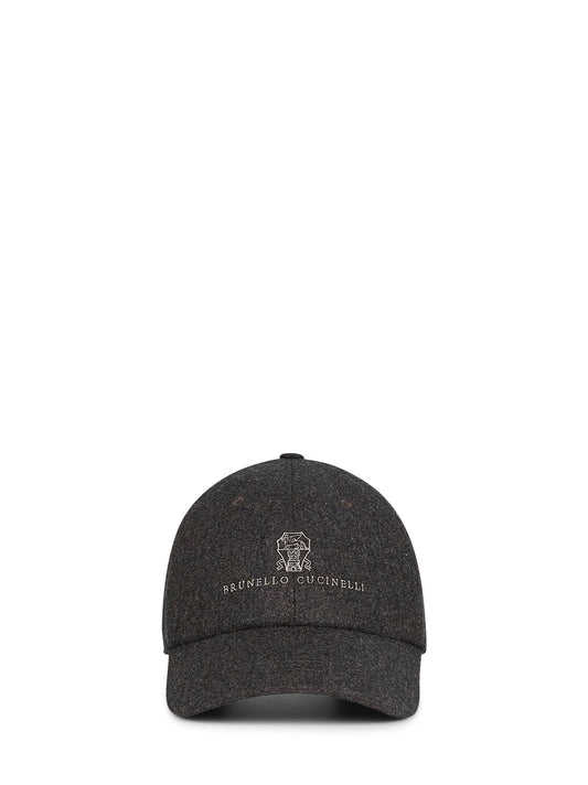 Brown flannel embroidered Baseball cap