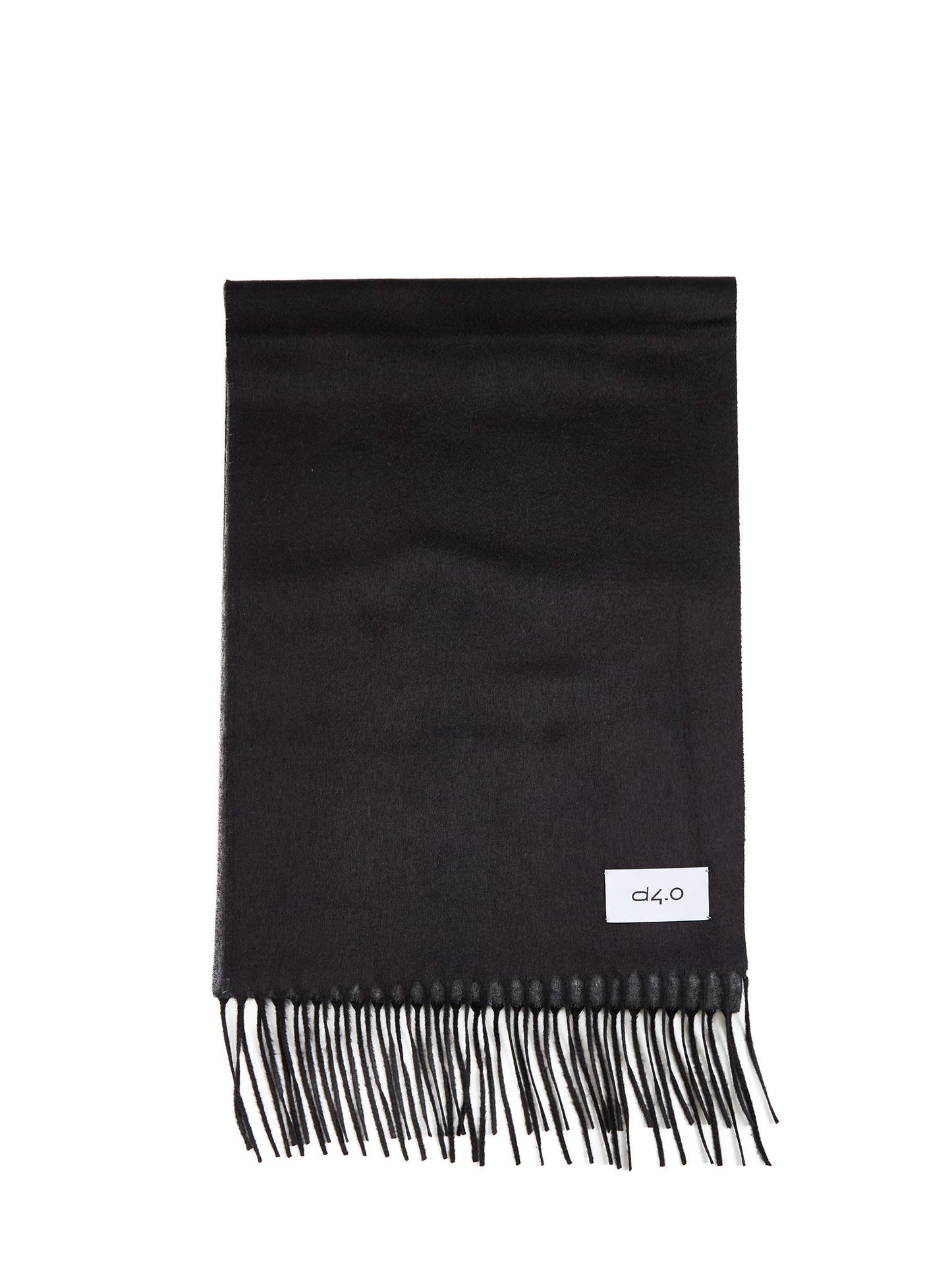 Gray and black scarf with fringes