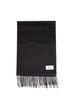 Gray and black scarf with fringes