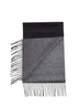 Gray and black scarf with fringes
