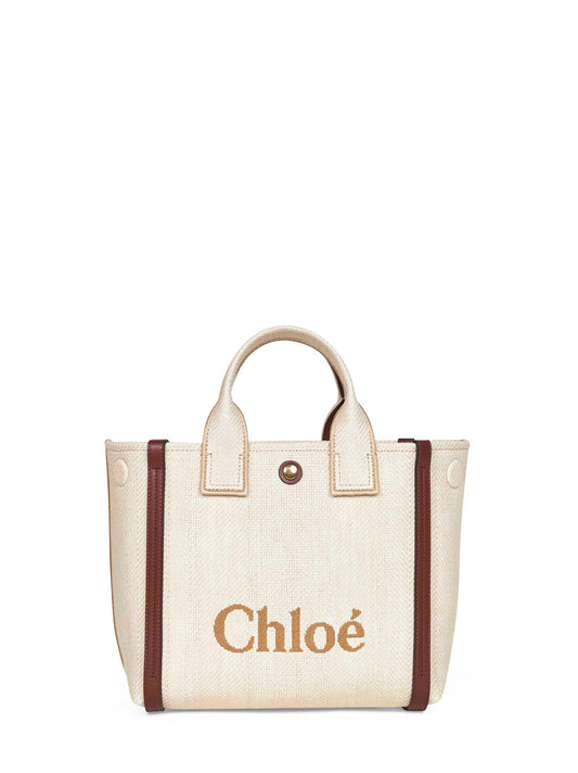 Tote bag Chloé Carry piccola beige