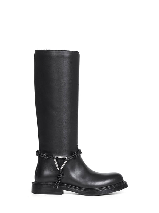 Black calf leather James high boots
