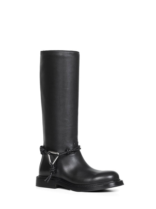 Black calf leather James high boots