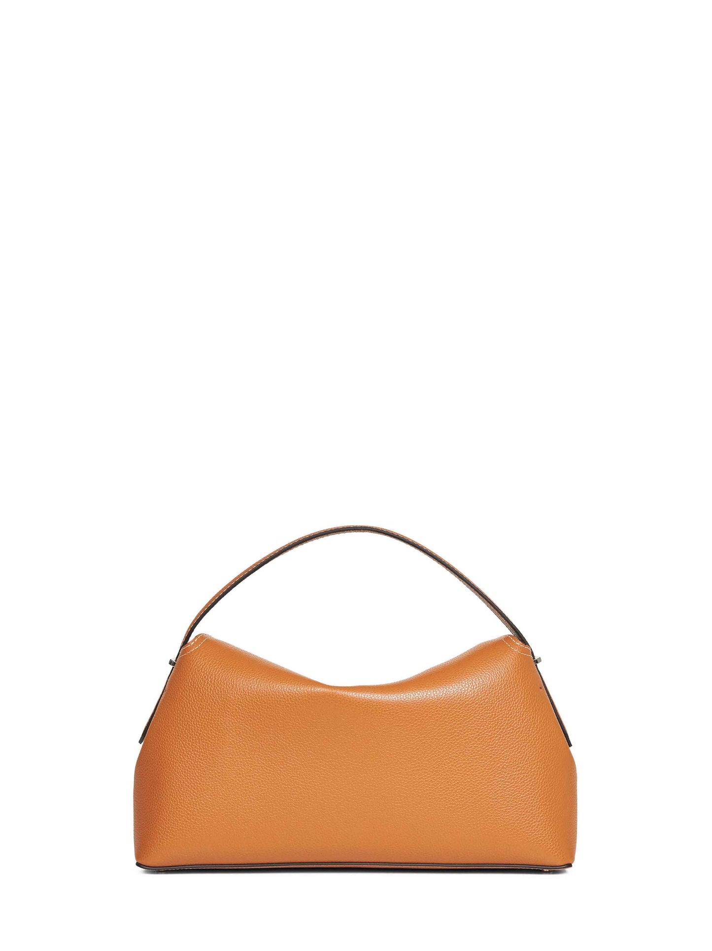 Tan T-Lock grained-leather top handle bag