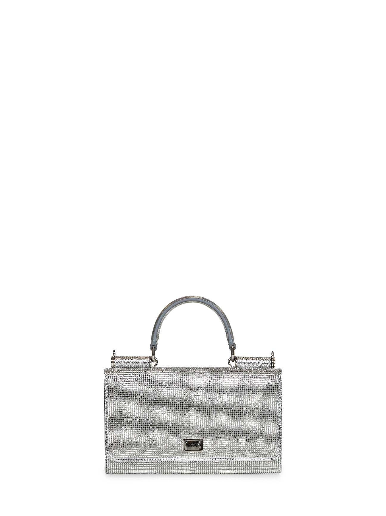 Silver Phone bag with shoulder strap