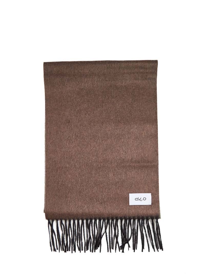 Gray and burgundy scarf with fringes