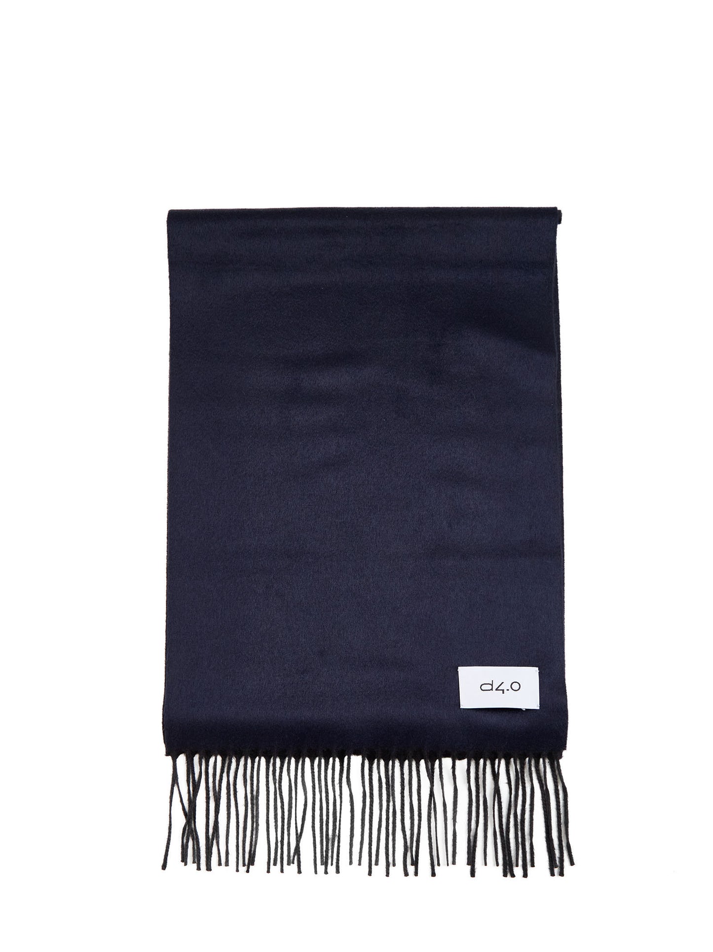 Blue and black scarf with fringes