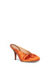 Orange satin heeled mules